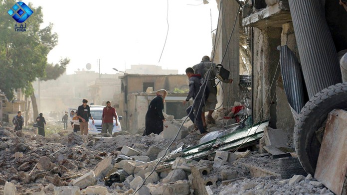 Letecké útoky v Sýrii.