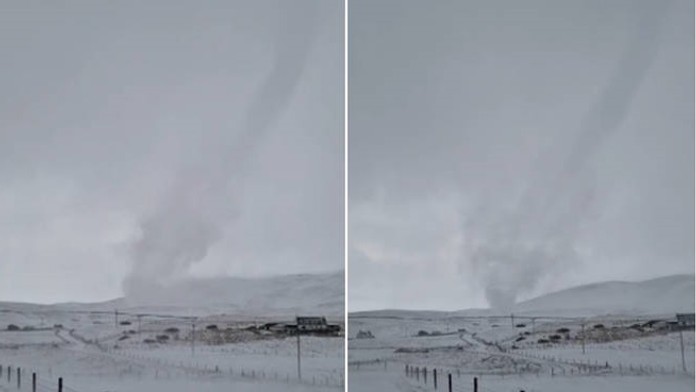 VIDEO: Britskému farmárovi sa podarilo zachytiť vzácny úkaz. Snežný diabol zmizol tak rýchlo, ako sa objavil