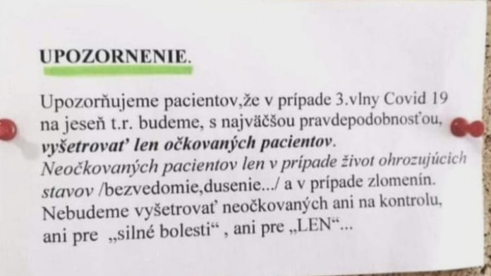 Oznam ortopéda pre pacientov.