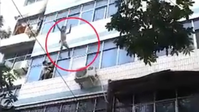 Matka vyhodila dieťa z okna, na ulici ho chytili ľudia.