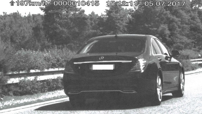 Fotografia z policajného radaru.