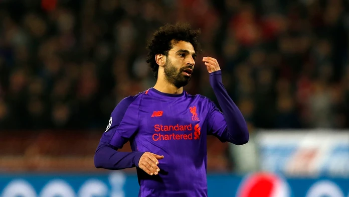 Mohamed Salah z Liverpoolu v dueli LM na pôde Crvenej zvezdy.