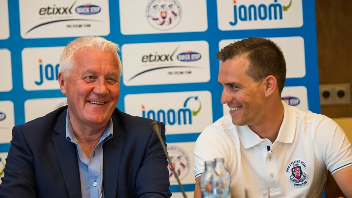 Generálny manažér tímu ETIXX - QUICKSTEP Patick Lefevere a cyklista Zdeněk Štybar.