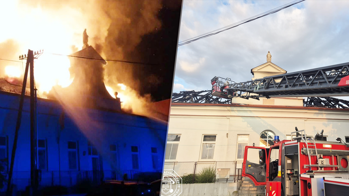 Dramatické zábery z požiaru strechy fary v Číčove: Plameňom odolala len socha Panny Márie