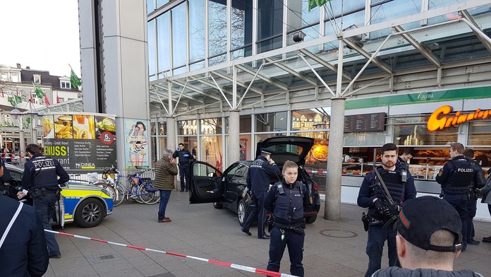 Miesto zrážky v Heidelbergu.