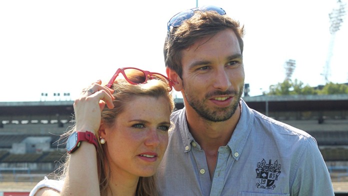 Biatlonistka Gabriela Soukalová a badmintonista Petr Koukal.