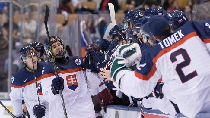 Tím Slovenska po jednom z gólov.