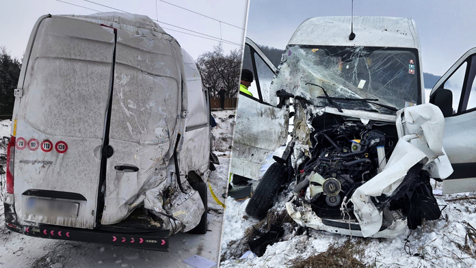 Vážna nehoda na železničnom priecestí. Dodávka vošla na koľajnice, keď tadiaľ prechádzal vlak