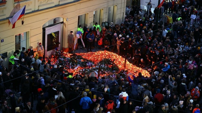 Oslavy výročia 17. novembra v Prahe.