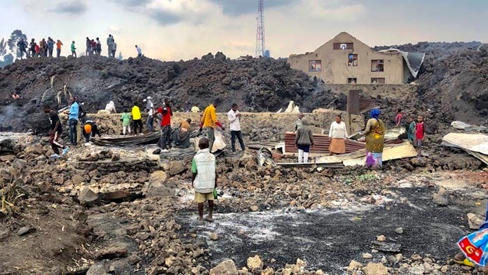 Výbuch sopky Nyiragong.
