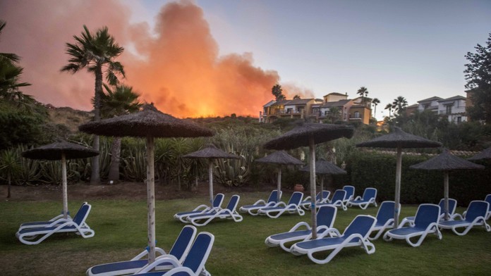 Požiar na pobreží Costa del Sol.