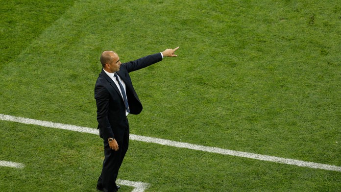 Kouč Belgicka Roberto Martinez počas zápasu proti Paname na MS 2018.