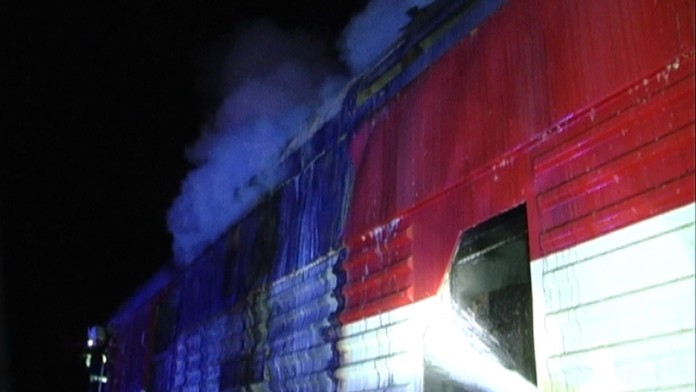 Zhorela lokomotíva.