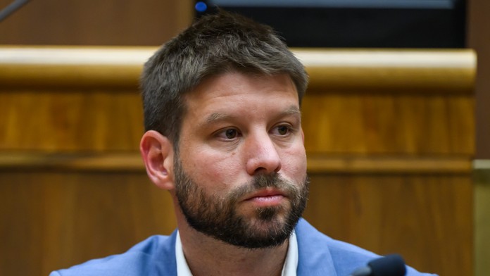 Na snímke podpredseda parlamentu a predseda PS Michal Šimečka.