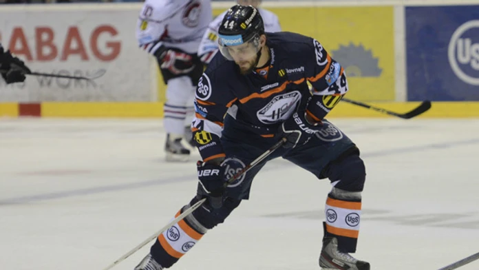 Gabriel Spilar (Košice) v zápase 38. kola Tipsport ligy HC´05 iClinic Banská Bystrica.
