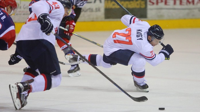 Ladislav Nagy (Slovan) počas prípravného hokejového zápasu pre začiatkom KHL.