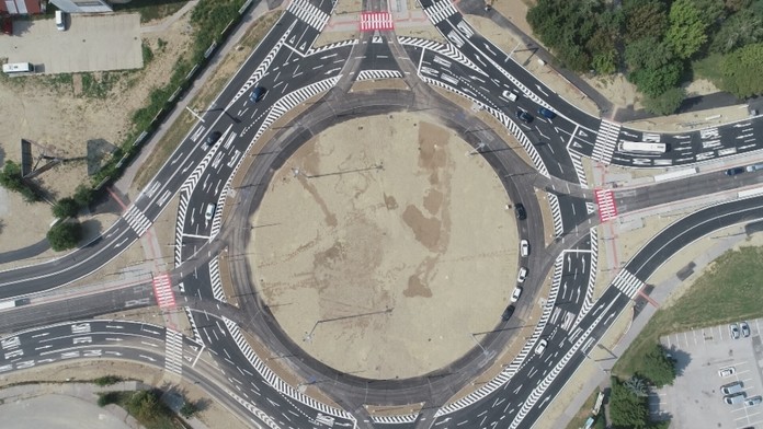 Nový kruhový objazd v Košiciach