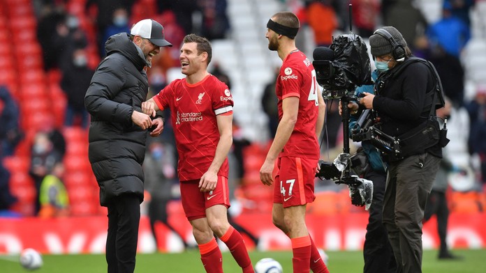 Klopp a Milner sa tešia z postupu do LM.