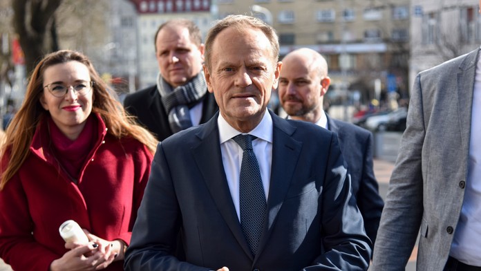 Na snímke predseda strany Občianska koalícia Donald Tusk