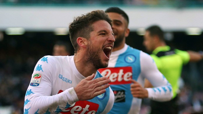 Dries Mertens (SSC Neapol) oslavuje svoj gól.