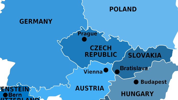 Mapa strednej Európy