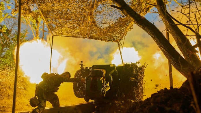 Ukrajinský vojak pri Bachmute