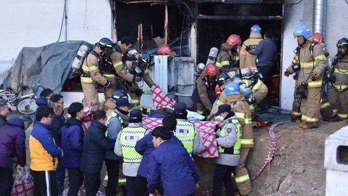 Požiar v nemocnici v Južnej Kórei.