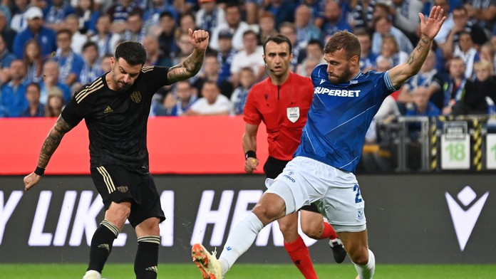 Momentka zo zápasu Poznaň - Spartak