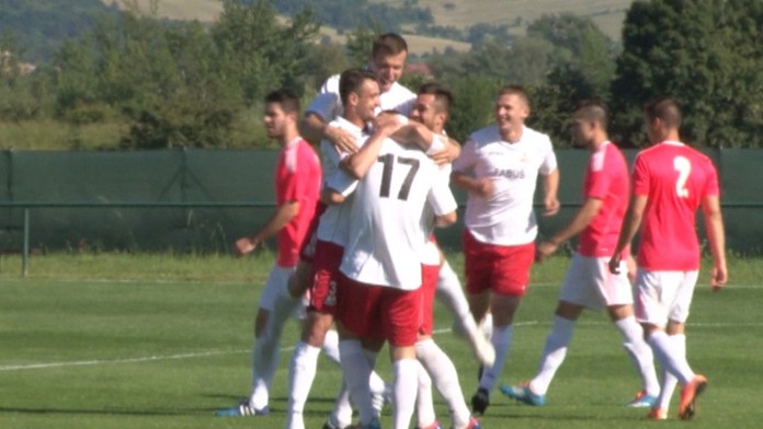 Futbalisti z Borčíc na archívnej snímke.