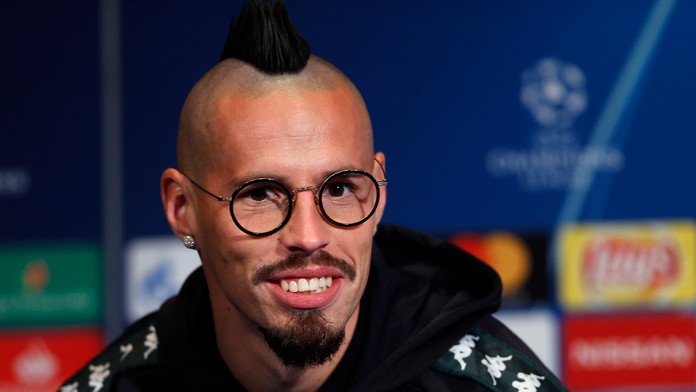 Marek Hamšík z Neapola na tlačovej konferencii pred duelom LM na pôde PSG.
