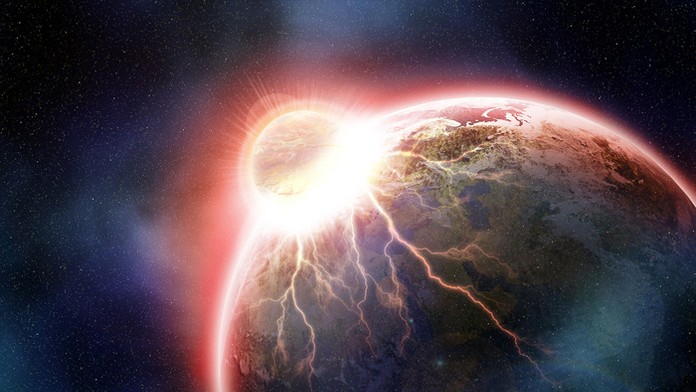 Zrážka zeme s asteroidom - ilustračná snímka