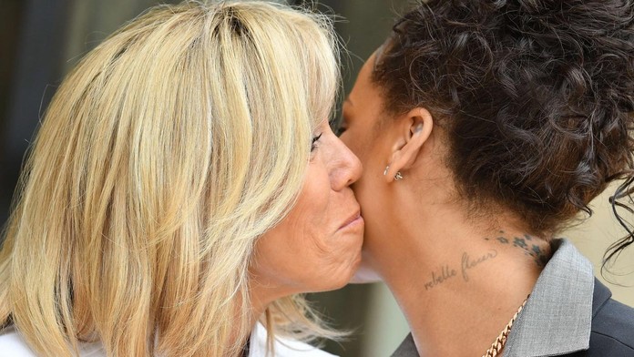 Brigitte Macronová a Rihanna