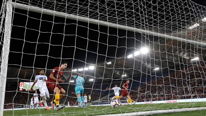 Alessandro Florenzi (AS Rím) sa raduje po góle do siete Atalanty.