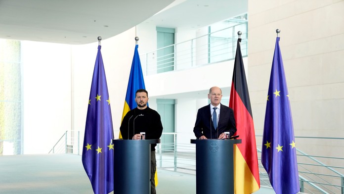 Zelenskyj v Berlíne: Na Rusko nikdy nezaútočíme, oslobodíme iba naše obsadené územia