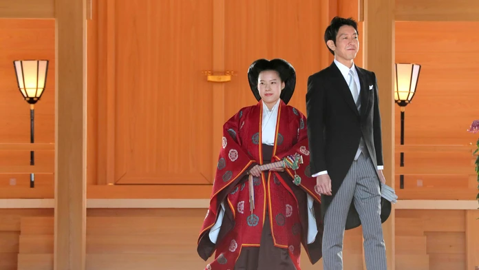 Japonská princezná Ajako s manželom.