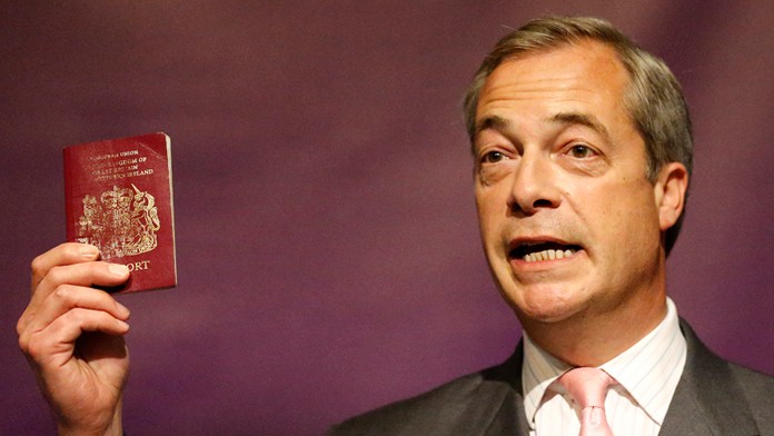 Líder protieurópskej strany UKip Nigel Farage.