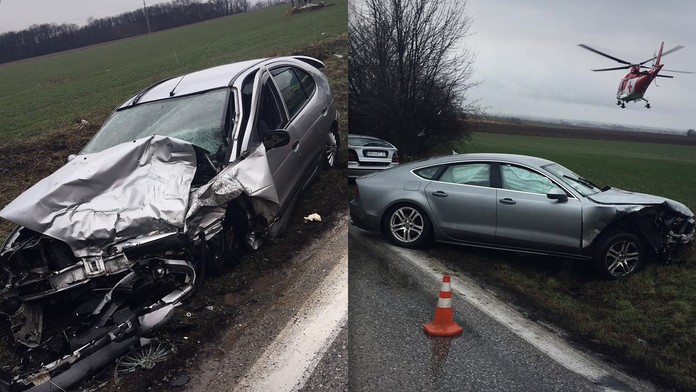 Auto policajtov a Audi.