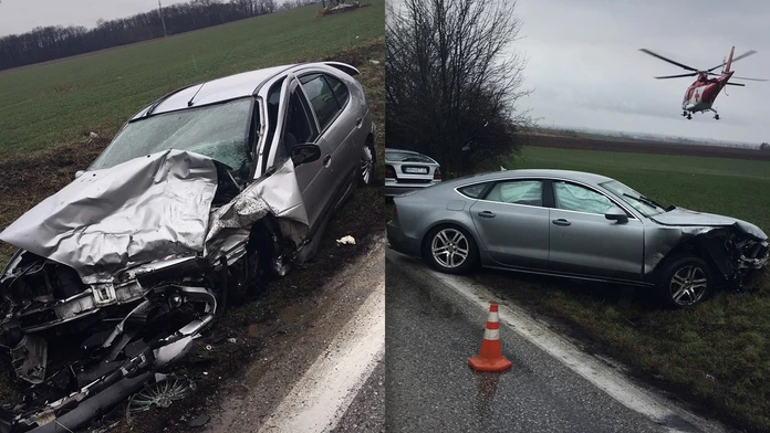 Auto policajtov a Audi.