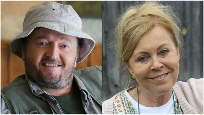 Peter Sklár so seriálovou sestrou Martou Sládečkovou