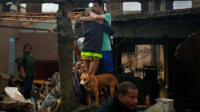 Takto to vyzeralo po vyčíňaní hurikánu Matthew v meste Baracoa na Kube.