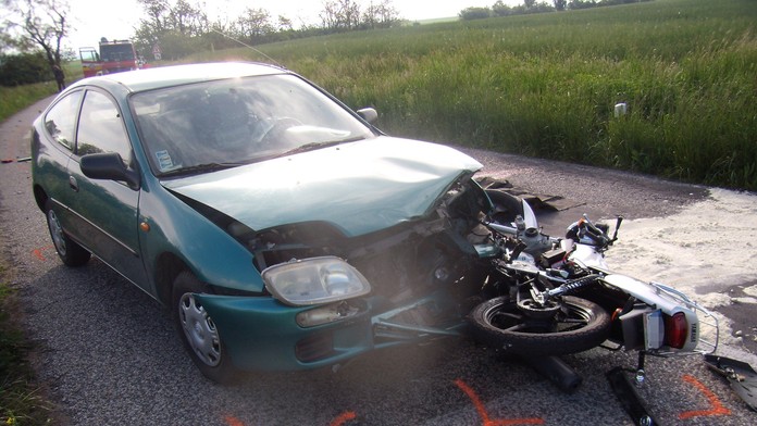 Nehoda motocyklistu pri obci Gbelce.