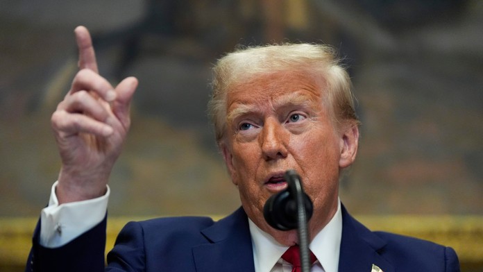 Americký prezident Donald Trump počas prejavu v Bielom dome.