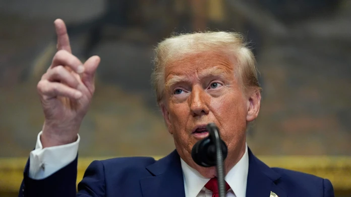 Americký prezident Donald Trump počas prejavu v Bielom dome.
