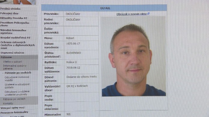 Pátranie po Róbertovi Okoličánymu.