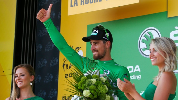 Peter Sagan v zelenom.