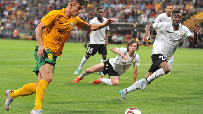 Útočník Žiliny Matej Jelič v odvete predkola EL UEFA proti Kišiňovu.