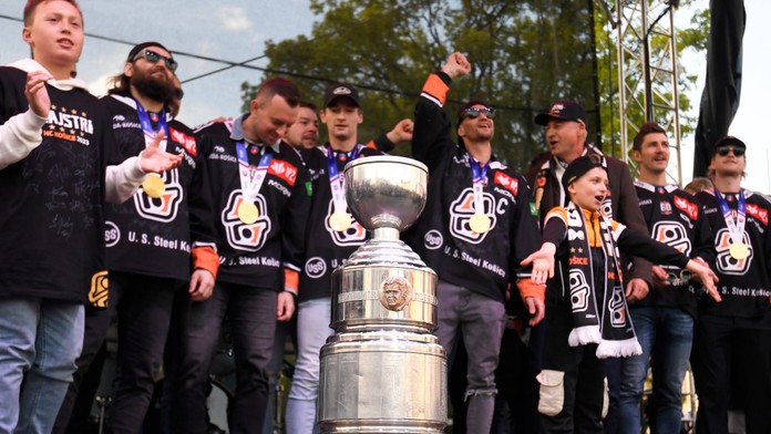 Oslavy majstrovského titulu hokejistov HC Košice.