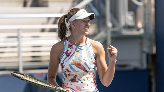 Renáta Jamrichová počas zápasu 1. kola juniorského US Open