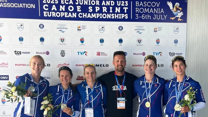 Zlatý úspech Slovenska na ME do 23 rokov. Ženský štvorkajak na 500 metrov nenašiel konkurenciu