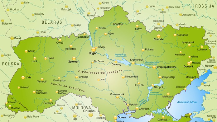 Mapa Ukrajiny